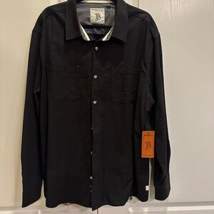 Branded Black Men's Casual Button Down Shirt
